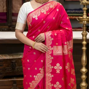 Kerala Silk Saree with Rich Gold Zari Weaving