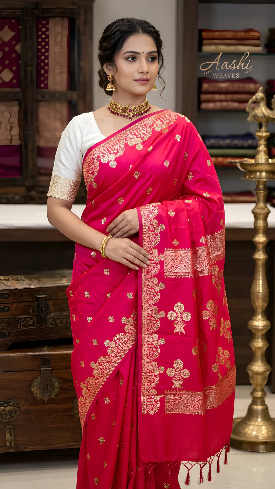 Kerala Silk Saree with Rich Gold Zari Weaving